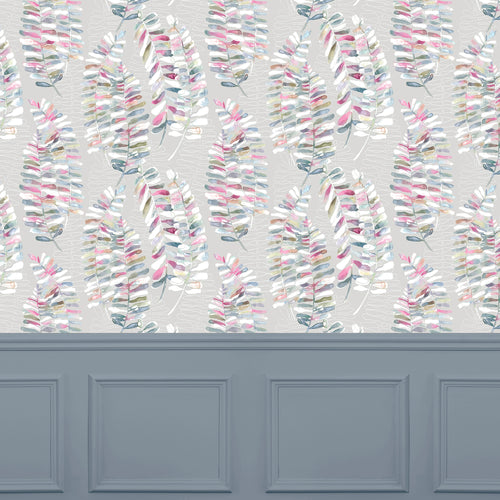 Floral Grey Wallpaper - Azolla  1.4m Wide Width Wallpaper (By The Metre) Sorbet Voyage Maison