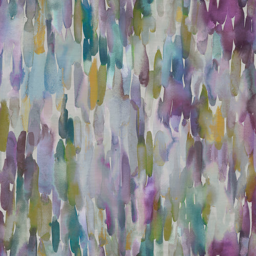 Abstract Purple Fabric - Azriel Printed Satin Fabric (By The Metre) Indigo Voyage Maison