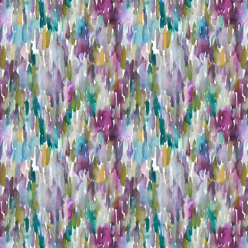 Abstract Purple Fabric - Azriel Printed Satin Fabric (By The Metre) Indigo Voyage Maison