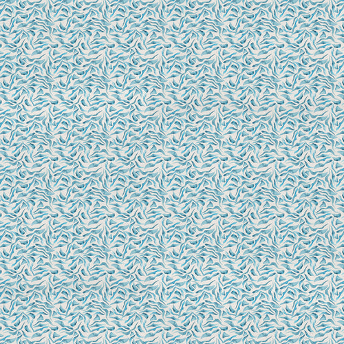 Abstract Blue Fabric - Balaya Printed Cotton Fabric (By The Metre) Glacier Voyage Maison