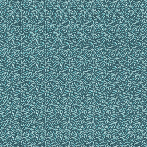 Abstract Blue Fabric - Balaya Printed Cotton Fabric (By The Metre) Teal Voyage Maison