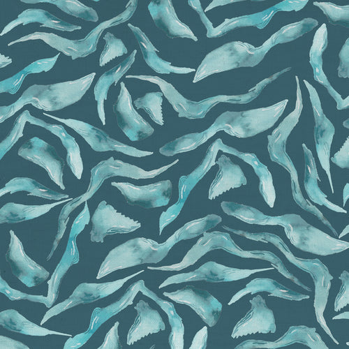 Samples - Balaya Printed Cotton Fabric Sample Swatch Teal Voyage Maison