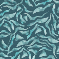  Samples - Balaya Printed Cotton Fabric Sample Swatch Teal Voyage Maison