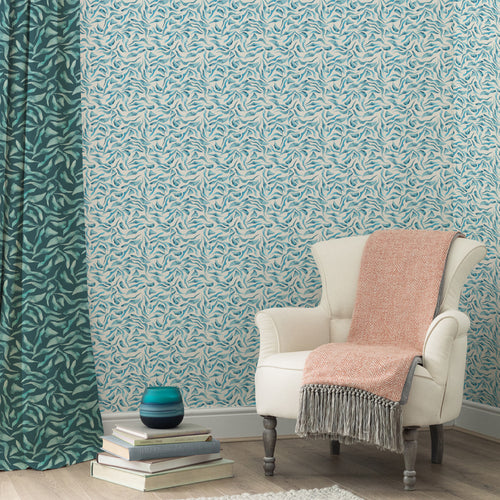 Abstract Blue Wallpaper - Balaya  1.4m Wide Width Wallpaper (By The Metre) Glacier Voyage Maison