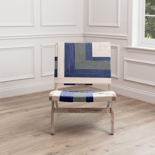 Geometric Blue Furniture - Ballari Woven Chair Blue Voyage Maison