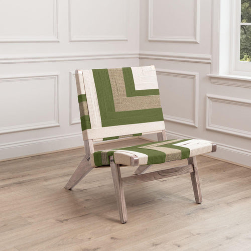 Geometric Green Furniture - Ballari Woven Chair Olive Voyage Maison