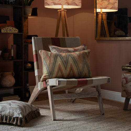 Geometric Red Furniture - Ballari Woven Chair Rose Voyage Maison