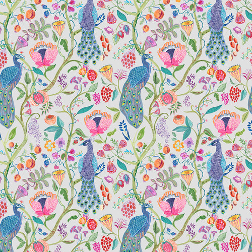 Animal Multi Fabric - Barabadur Summer Printed Cotton Fabric (By The Metre) Natural Voyage Maison
