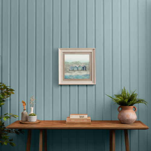 Abstract Blue Wall Art - Beach Hut  Framed Print Birch/Indigo Voyage Maison