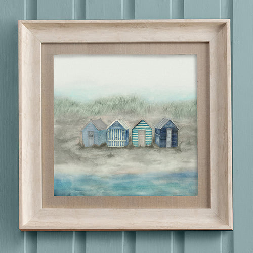 Abstract Blue Wall Art - Beach Hut  Framed Print Birch/Indigo Voyage Maison