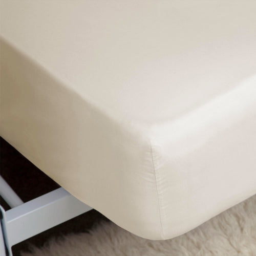 Cream Bedding - 200 Thread Count Egyptian 100% Cotton Fitted Bed Sheet Ivory miah.