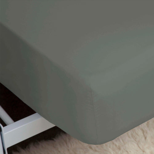 Grey Bedding - 200 Thread Count Egyptian 100% Cotton Fitted Bed Sheet Slate miah.