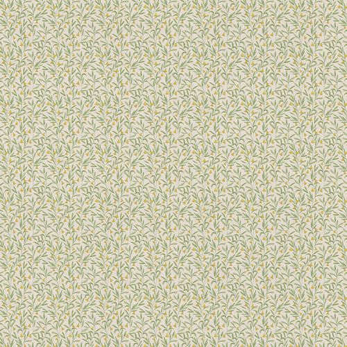 Floral Yellow Fabric - Bell Meadow Printed Cotton Fabric Honey Voyage Maison