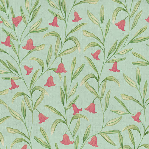 Floral Green Fabric - Bell Meadow Printed Cotton Fabric Oasis Voyage Maison