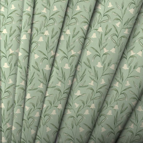 Floral Green Fabric - Bell Meadow Printed Cotton Fabric Verdure Voyage Maison