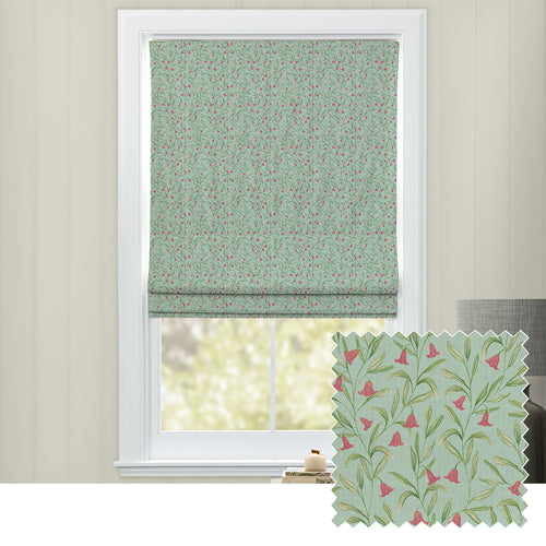 Floral Green M2M - Bell Meadow Printed Cotton Made to Measure Roman Blinds Oasis Voyage Maison
