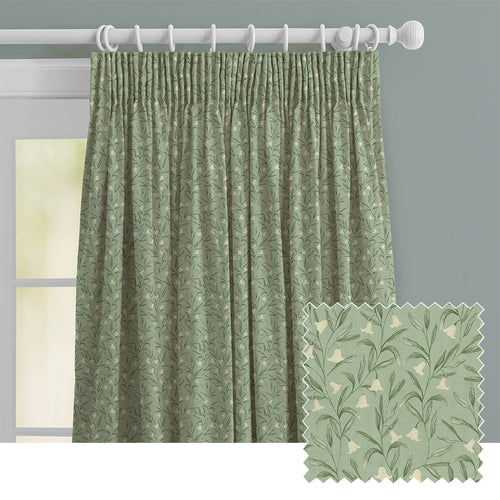 Floral Green M2M - Bell Meadow Printed Cotton Made to Measure Curtains Verdure Voyage Maison