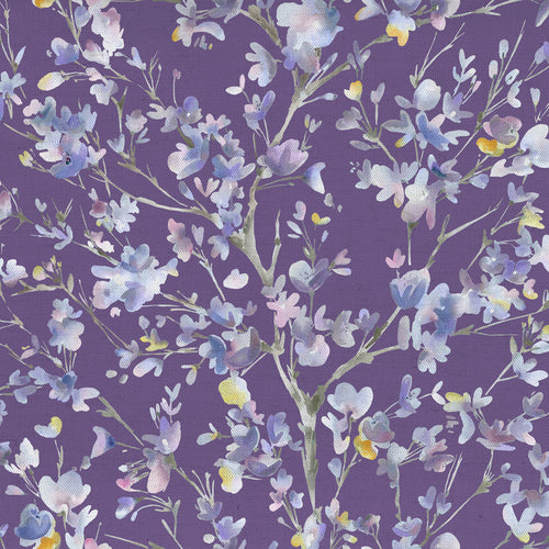  Samples - Belsay Heather Lomond Printed Fabric Sample Swatch Iris Voyage Maison