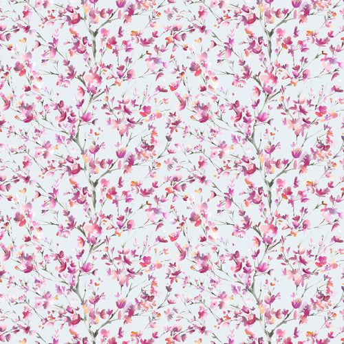 Floral Pink Fabric - Belsay Printed Cotton Fabric (By The Metre) Dove Voyage Maison
