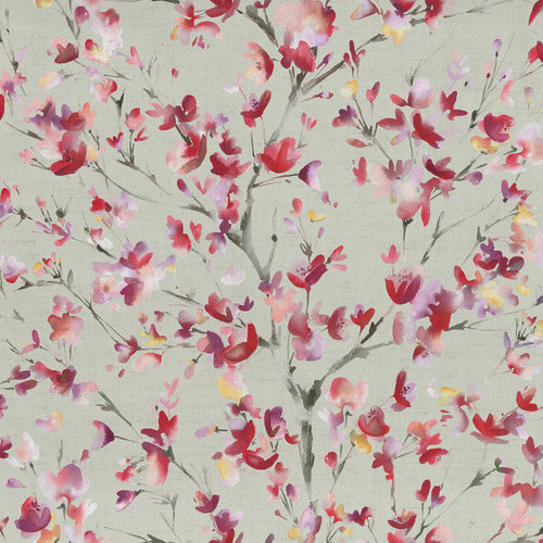 Floral Pink Fabric - Belsay Printed Cotton Fabric (By The Metre) Sand Voyage Maison