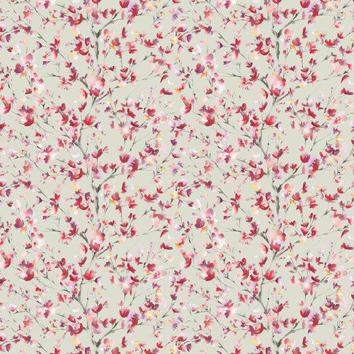 Floral Pink Fabric - Belsay Printed Cotton Fabric (By The Metre) Sand Voyage Maison