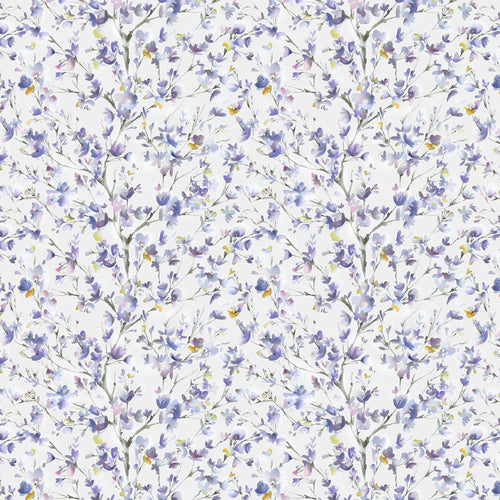 Floral Purple Fabric - Belsay Printed Cotton Fabric (By The Metre) Violet Voyage Maison