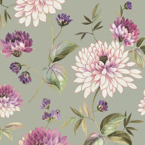 Floral Green Fabric - Belton Printed Cotton Fabric (By The Metre) Fig Voyage Maison
