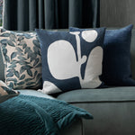 Additions Betel Embroidered Feather Cushion in Bluebell