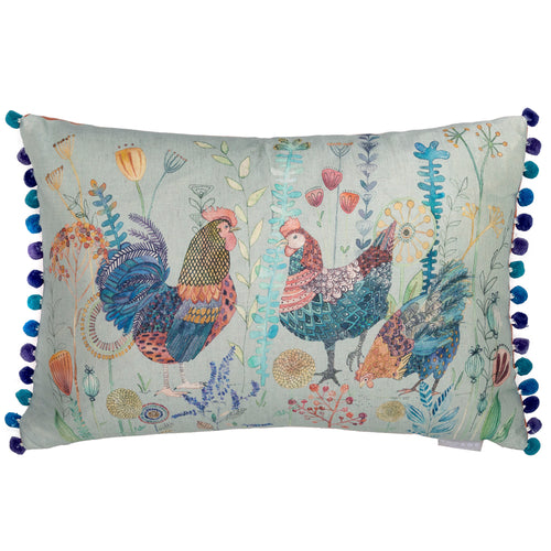 Voyage Maison Bilbury Flock Printed Feather Cushion in Robins Egg
