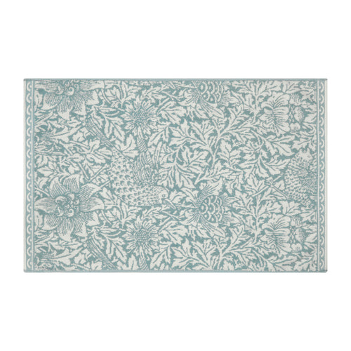 Floral Blue Bathroom - Bird & Anemone 100% Cotton Bath Mat Slate Blue Morris & Co
