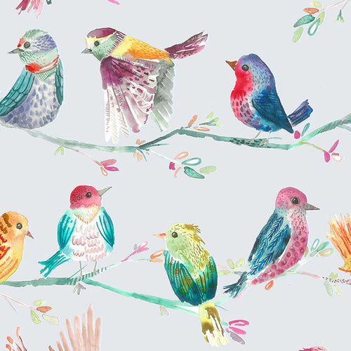 Animal Multi M2M - Birdy Branch Printed Cotton Made to Measure Roman Blinds Blossom Voyage Maison