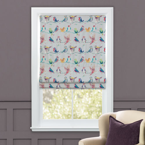 Animal Multi M2M - Birdy Branch Printed Cotton Made to Measure Roman Blinds Blossom Voyage Maison