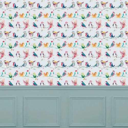 Animal Pink Wallpaper - Birdy Branch  1.4m Wide Width Wallpaper (By The Metre) Blossom Voyage Maison