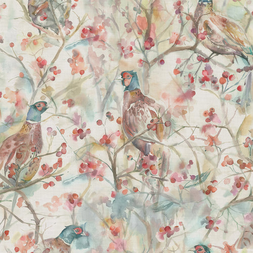 Animal Red Fabric - Blackberry Row Printed Cotton Fabric Cream Voyage Maison