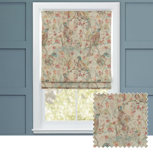 Animal Cream M2M - Blackberry Printed Cotton Made to Measure Roman Blinds Natural Voyage Maison