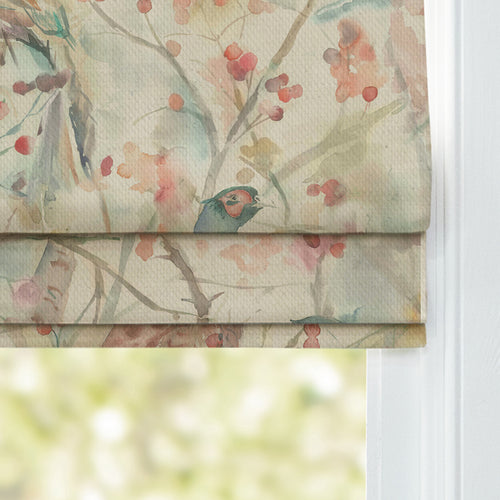 Animal Cream M2M - Blackberry Printed Cotton Made to Measure Roman Blinds Natural Voyage Maison