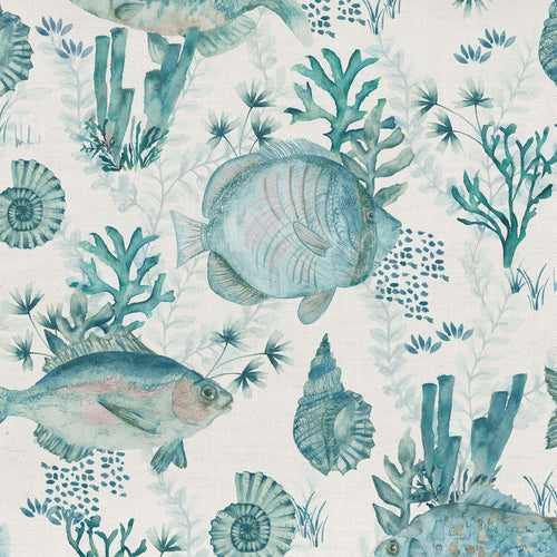 Samples - Bollu Printed Cotton Fabric Sample Swatch Seamist Voyage Maison