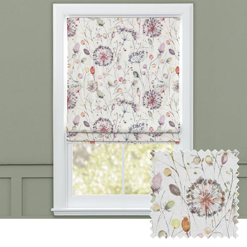 Floral Purple M2M - Boronia Printed Cotton Made to Measure Roman Blinds Boysenberry/Cream Voyage Maison
