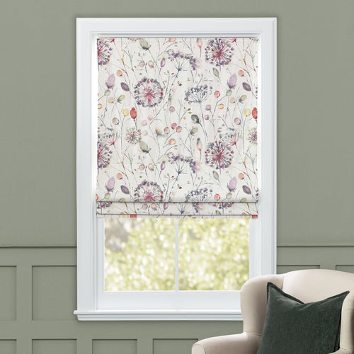 Floral Purple M2M - Boronia Printed Cotton Made to Measure Roman Blinds Boysenberry/Cream Voyage Maison