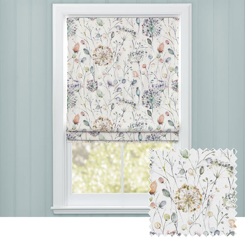 Floral Orange M2M - Boronia Printed Cotton Made to Measure Roman Blinds Coral/Cloud/Cream Voyage Maison