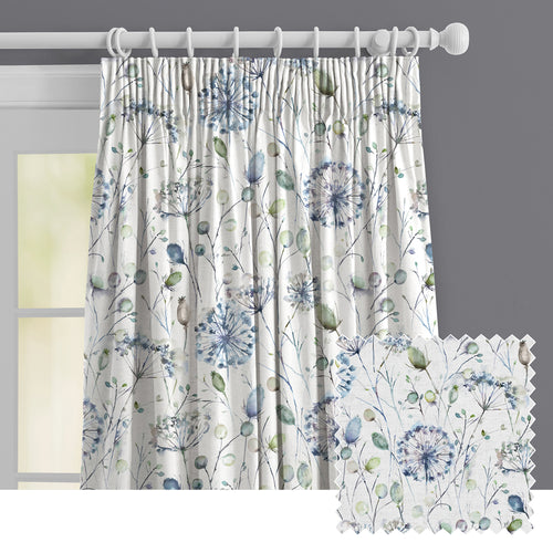 Floral Blue M2M - Boronia Ann Printed Made to Measure Curtains Crocus Voyage Maison
