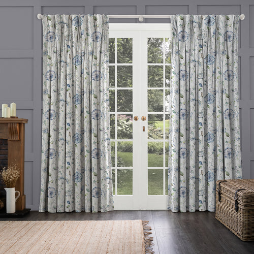 Floral Blue M2M - Boronia Ann Printed Made to Measure Curtains Crocus Voyage Maison