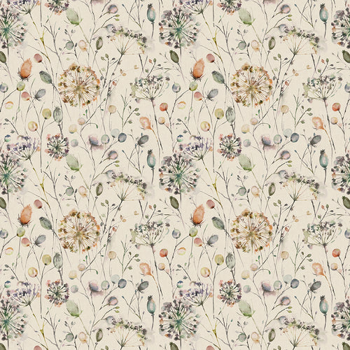 Floral Cream Fabric - Boronia Printed Cotton Fabric (By The Metre) Coral/Cloud Voyage Maison