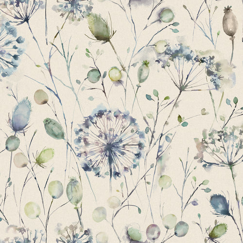 Floral Blue Fabric - Boronia Printed Cotton Fabric Crocus Linen Voyage Maison