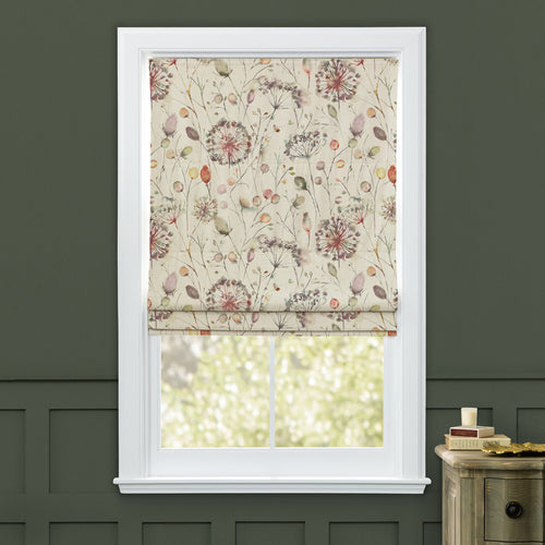 Floral Cream M2M - Boronia Printed Cotton Made to Measure Roman Blinds Boysenberry Voyage Maison