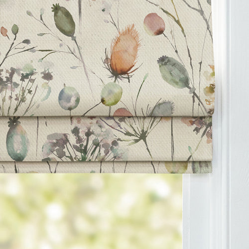 Floral Cream M2M - Boronia Printed Cotton Made to Measure Roman Blinds Coral/Cloud Voyage Maison