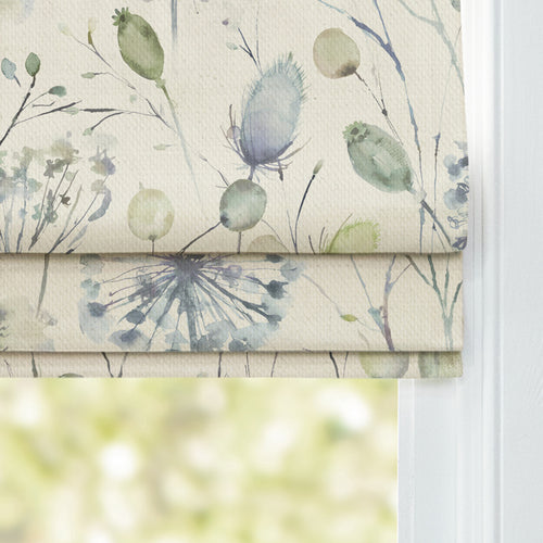 Floral Blue M2M - Boronia Printed Cotton Made to Measure Roman Blinds Crocus Voyage Maison