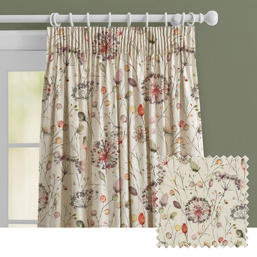 Floral Cream M2M - Boronia Fiona Printed Made to Measure Curtains Boysenberry Voyage Maison