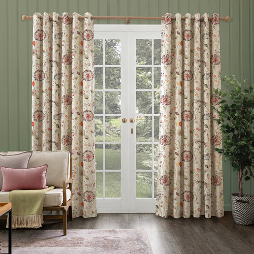 Floral Cream M2M - Boronia Fiona Printed Made to Measure Curtains Boysenberry Voyage Maison