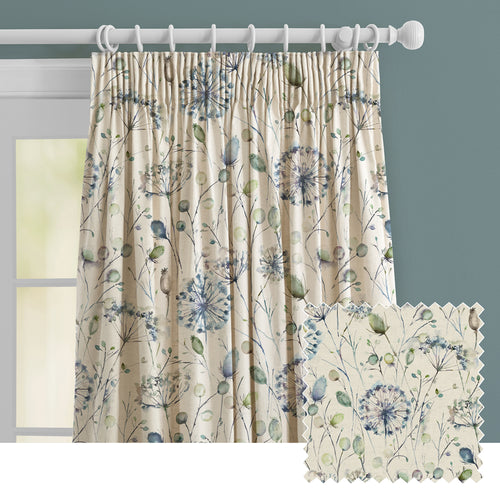 Floral Blue M2M - Boronia Printed Made to Measure Curtains Crocus Voyage Maison